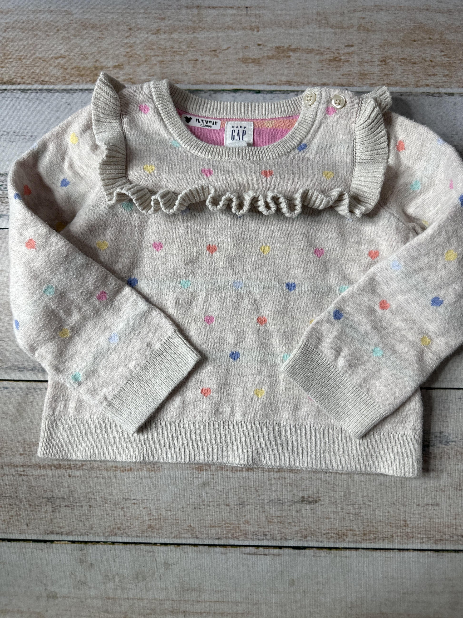 Gap Girls cream | Hearts Sweater Size: 18-24 months cream | Hearts