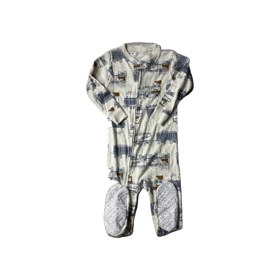 Carters Boys cream | Light Blue | Brown Pajamas Size: 18 months cream | Light Blue | Brown