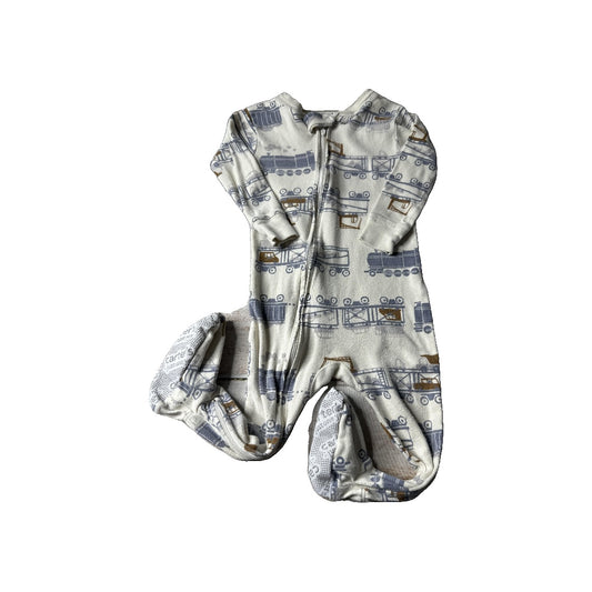 Carters Boys cream | Light Blue | Brown Pajamas Size: 12 months cream | Light Blue | Brown