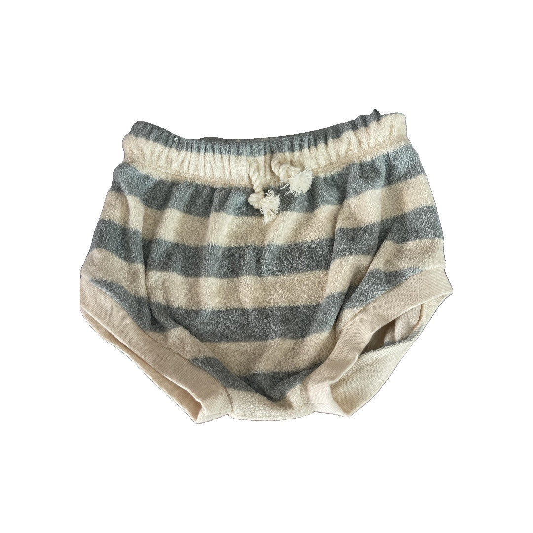 Q by Quincy Mae Unisex cream | Light Blue | Stripe Shirt Size: 12-18 months cream | Light Blue | Stripe