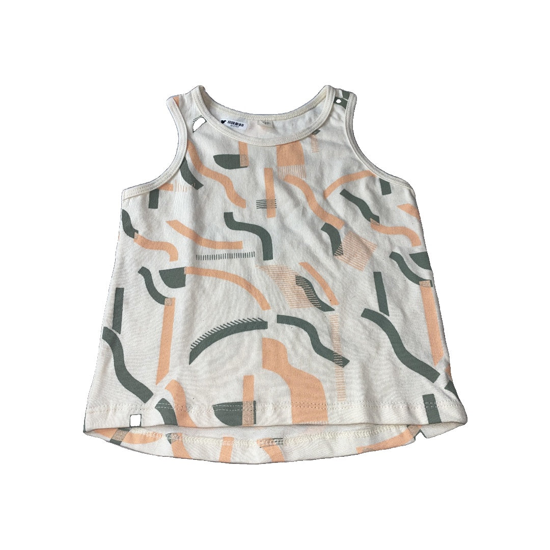 North to West Unisex cream | light green | Coral | Pattern Tank Top Size: 18-24 months cream | light green | Coral | Pattern