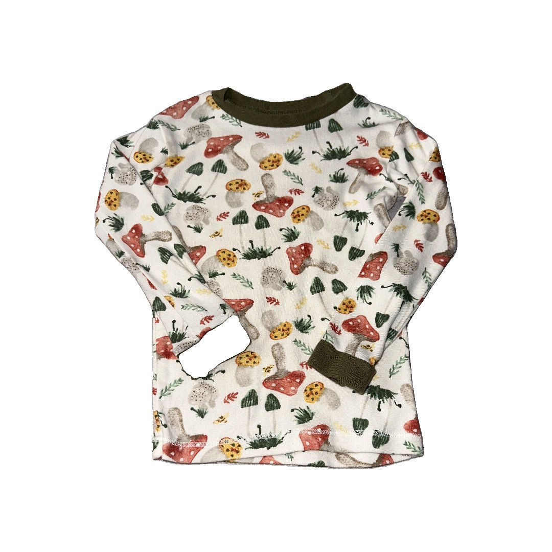 Burt's Bees Boys cream | Mushrooms Pajamas Size: 3T cream | Mushrooms