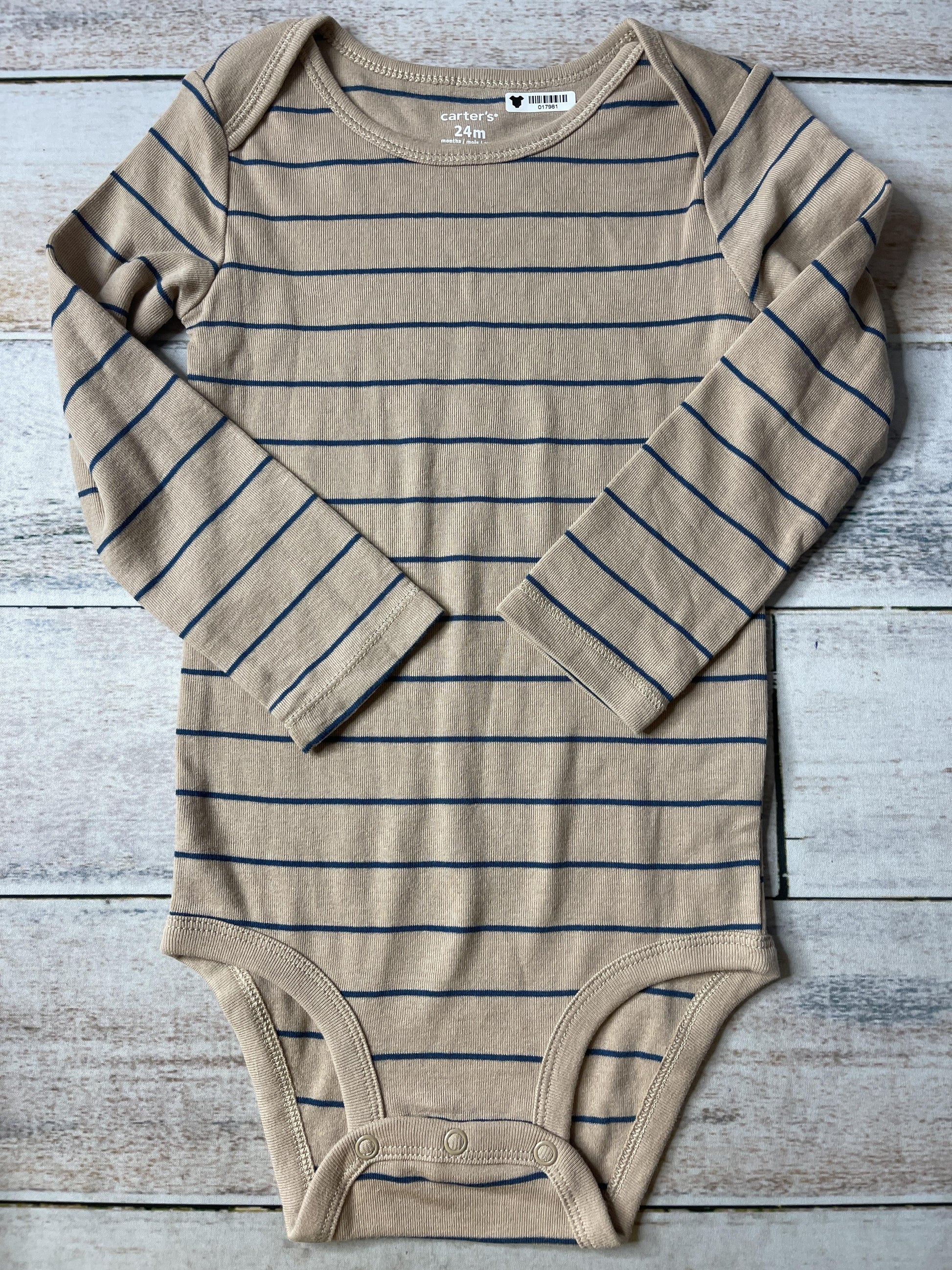 Carters Unisex cream | Navy Blue | Stripe Onesie Size: 24 months cream | Navy Blue | Stripe