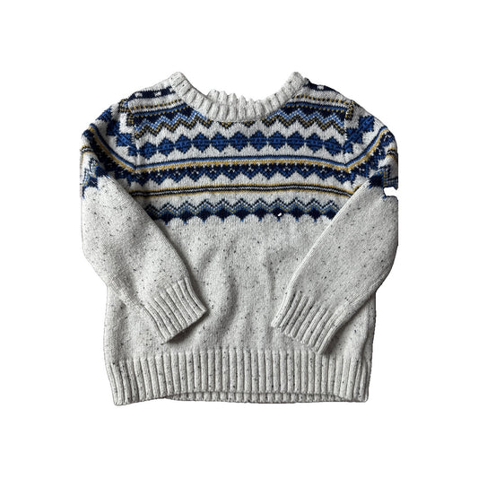 Cat & Jack Boys cream | Navy Blue | Yellow Sweater Size: 3T cream | Navy Blue | Yellow