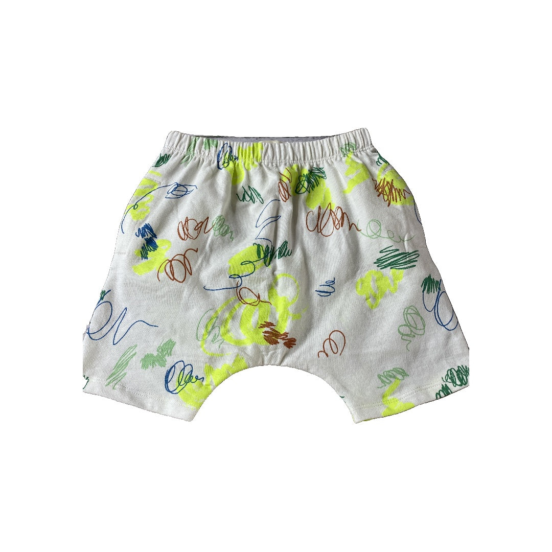 Open Edit Unisex cream | Neon Yellow Shorts Size: 2T cream | Neon Yellow