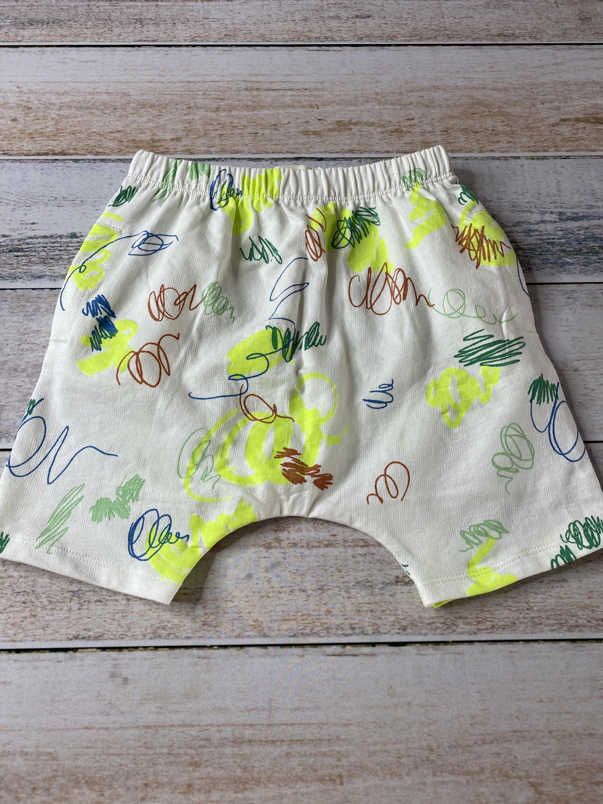 Open Edit Unisex cream | Neon Yellow Shorts Size: 2T cream | Neon Yellow