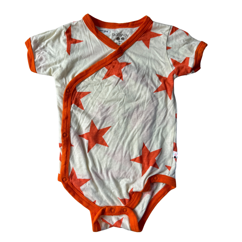 Babysoy Unisex cream | orange | Stars Onesie Size: 12-18 months cream | orange | Stars