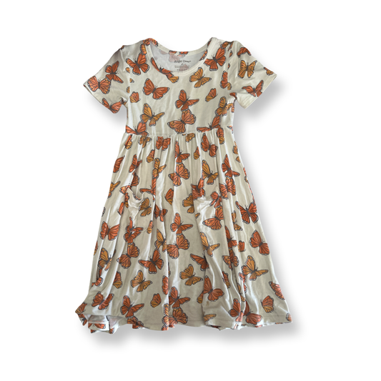 Angel Dear Girls Cream | Orange Dress Size: Butterfly Dress Cream | Orange