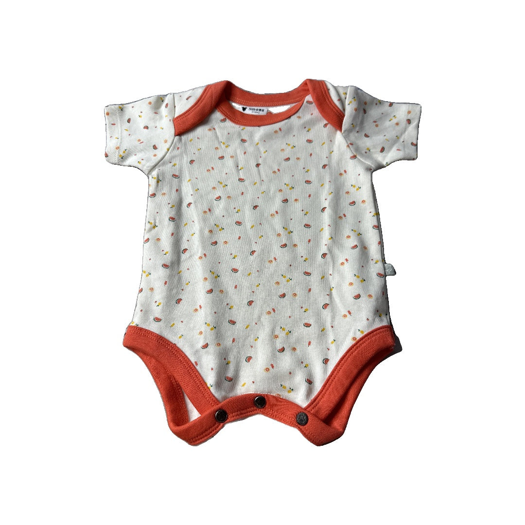 Finn + Emma Unisex cream | orange Onesie Size: 3-6 months cream | orange