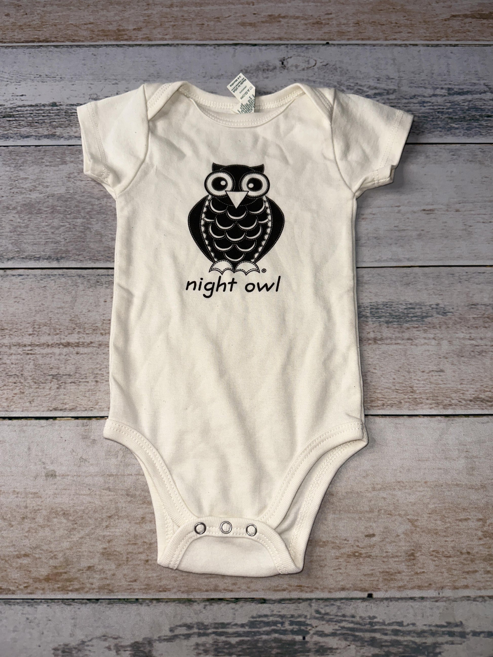 The Simple Folk Unisex cream | Owls Onesie Size: 3-6 months cream | Owls