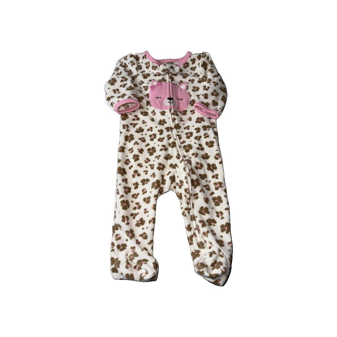 Carters Girls cream | pink | Brown Pajamas Size: 0-3 months cream | pink | Brown