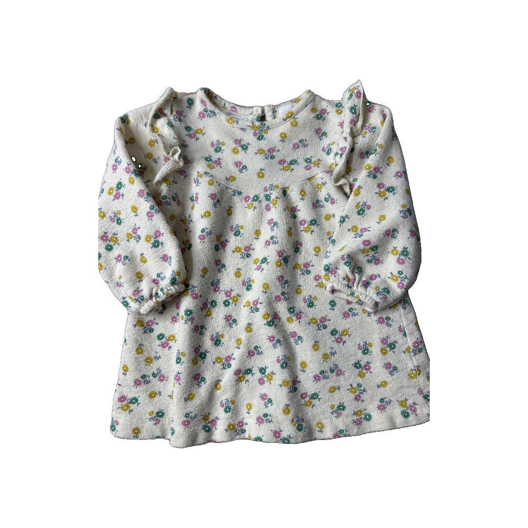 Zara Girls cream | Pink floral Sweater Size: 9-12 Months cream | Pink floral