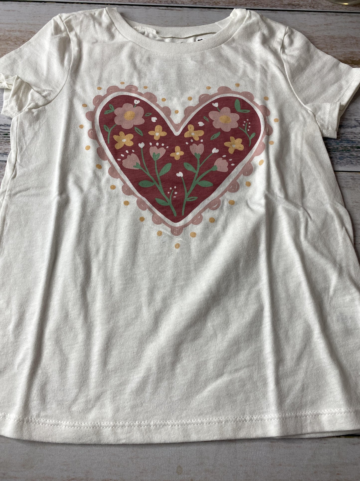 Carters Girls cream | pink | Flowers T-Shirt Size: 7 cream | pink | Flowers