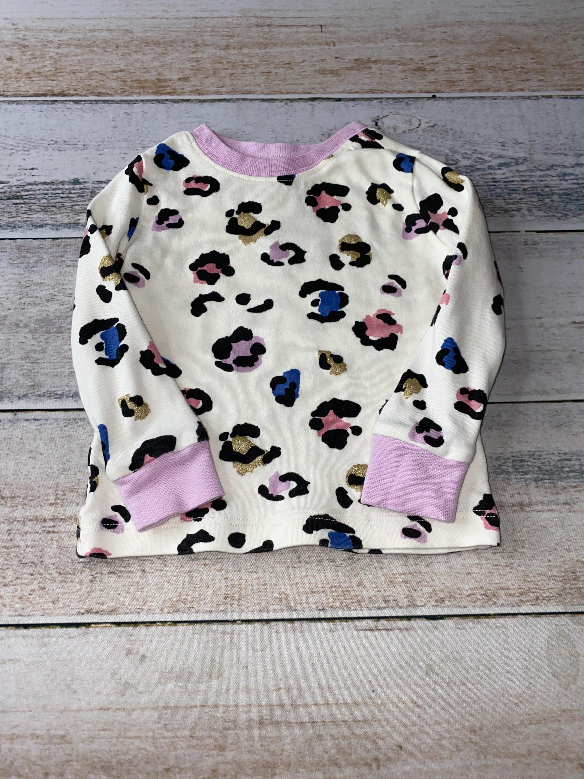 Tucker + Tate Girls cream | pink | purple | Leopard print Pajamas Size: 6-12 months cream | pink | purple | Leopard print