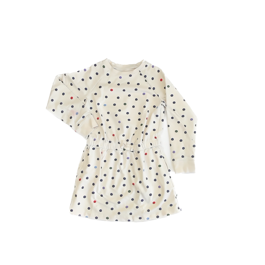 Primary Girls Cream | Polka Dot Dress Size: 6-7 Years Cream | Polka Dot