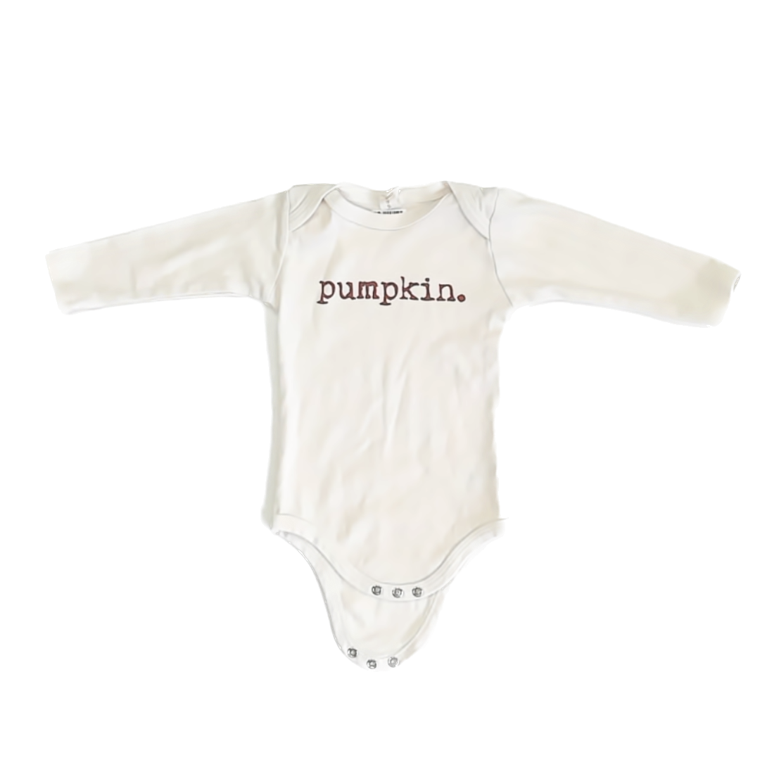 Tenth & Pine Unisex Cream | Pumpkin Long Sleeve Outfit Size: 6-12 Months Cream | Pumpkin