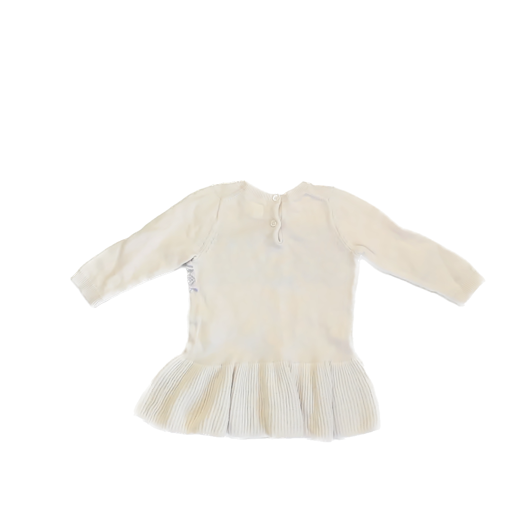 Gap Girls Cream | Purple | Pink Sweater Dress Size: 12-18 Months Cream | Purple | Pink