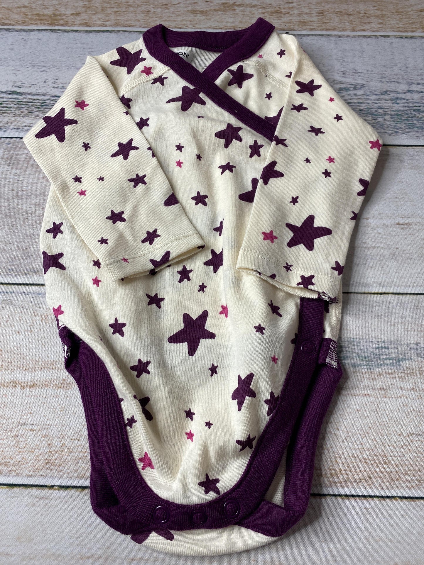 Moon and back Girls cream | purple | Stars Onesie Size: 3-6 months cream | purple | Stars