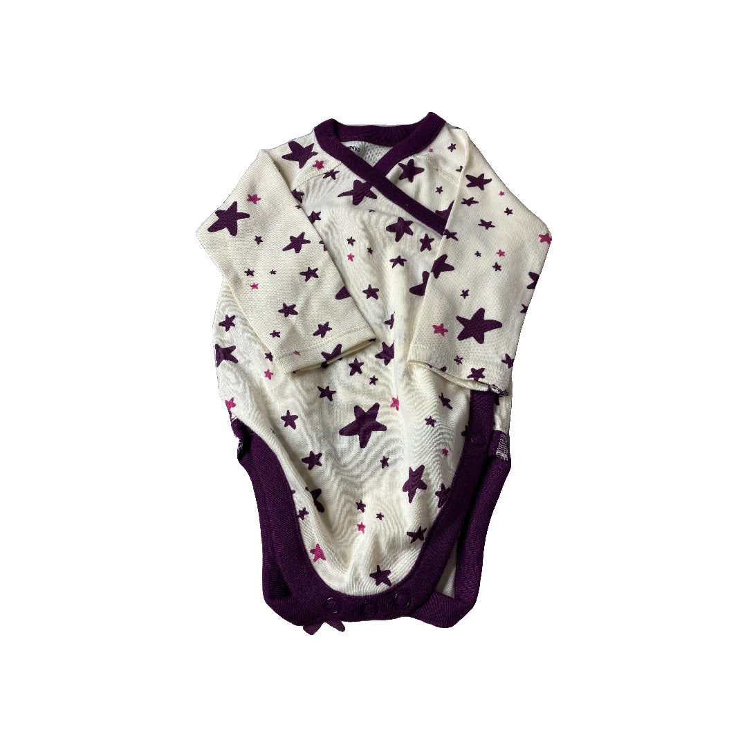 Moon and back Girls cream | purple | Stars Onesie Size: 3-6 months cream | purple | Stars