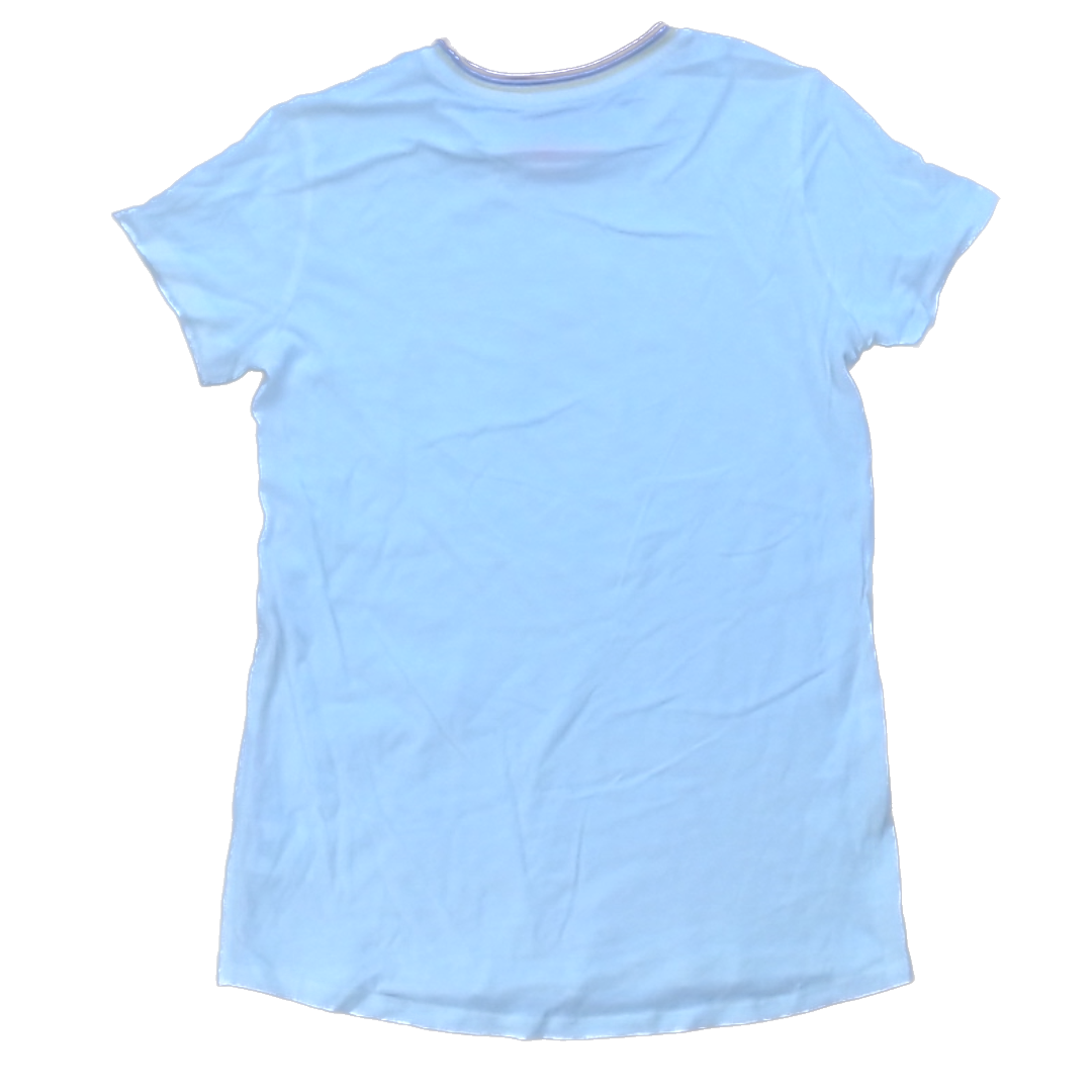 Rockets Of Awesome Girls Cream | Rainbow Smiley Short Sleeve Shirt Size: 12 Years Cream | Rainbow Smiley