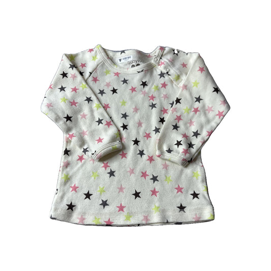 Babysoy Girls cream | Rainbow | Stars Long Sleeve Shirt Size: 12-18 months cream | Rainbow | Stars
