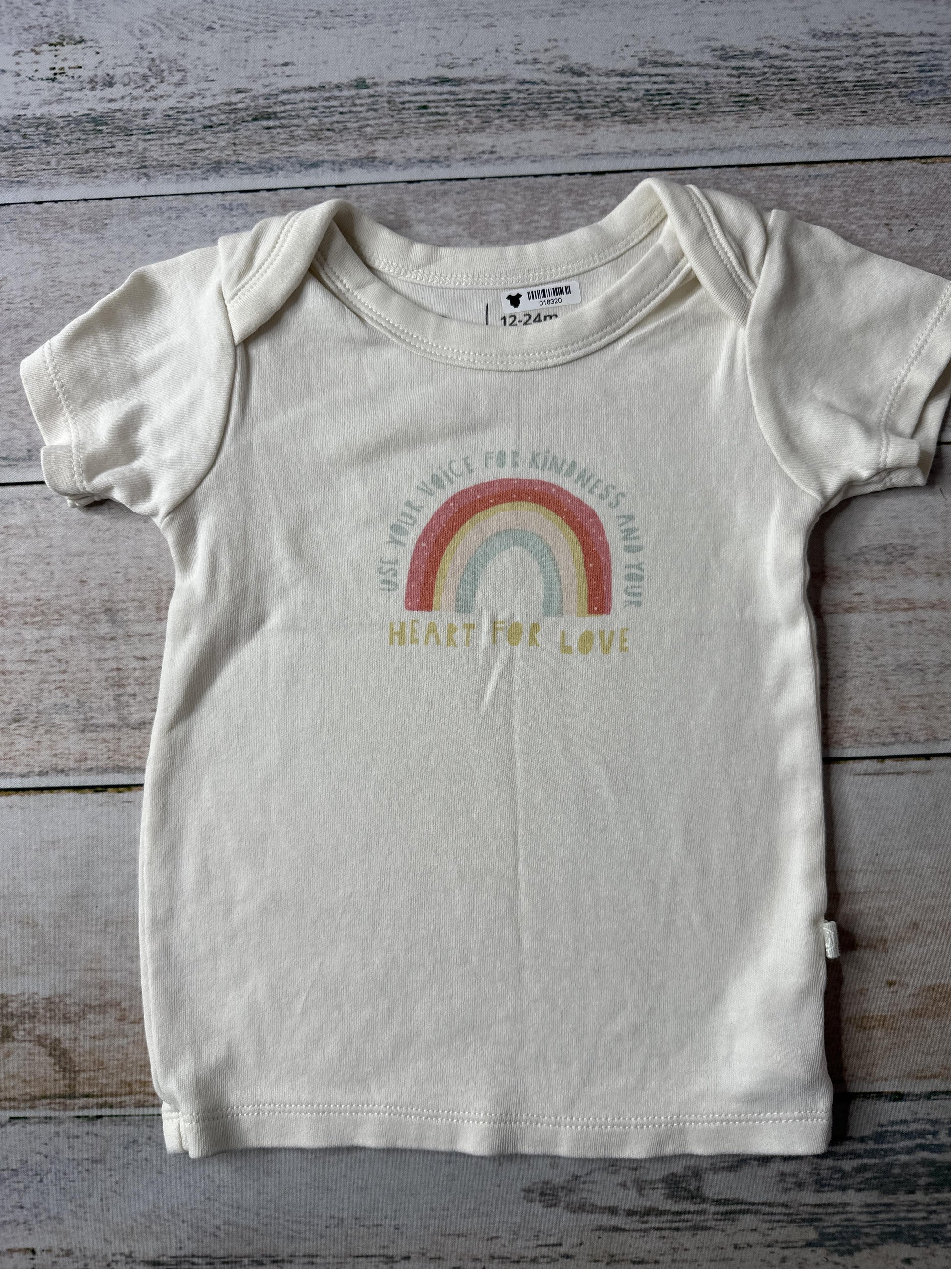 Finn + Emma Girls cream | Rainbow | Text T-Shirt Size: 12-18 months cream | Rainbow | Text
