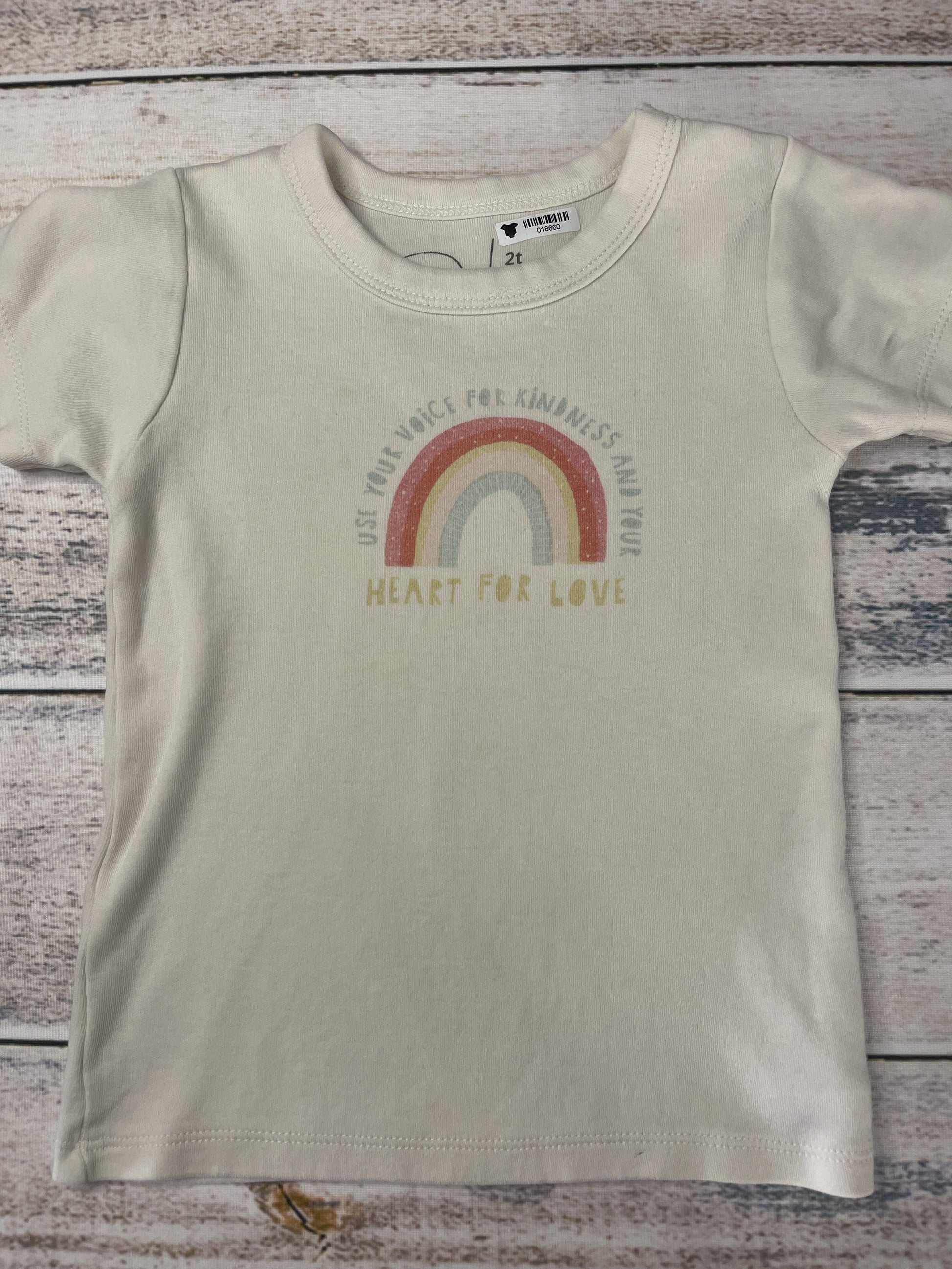 Finn + Emma Girls cream | Rainbow T-Shirt Size: 2T cream | Rainbow