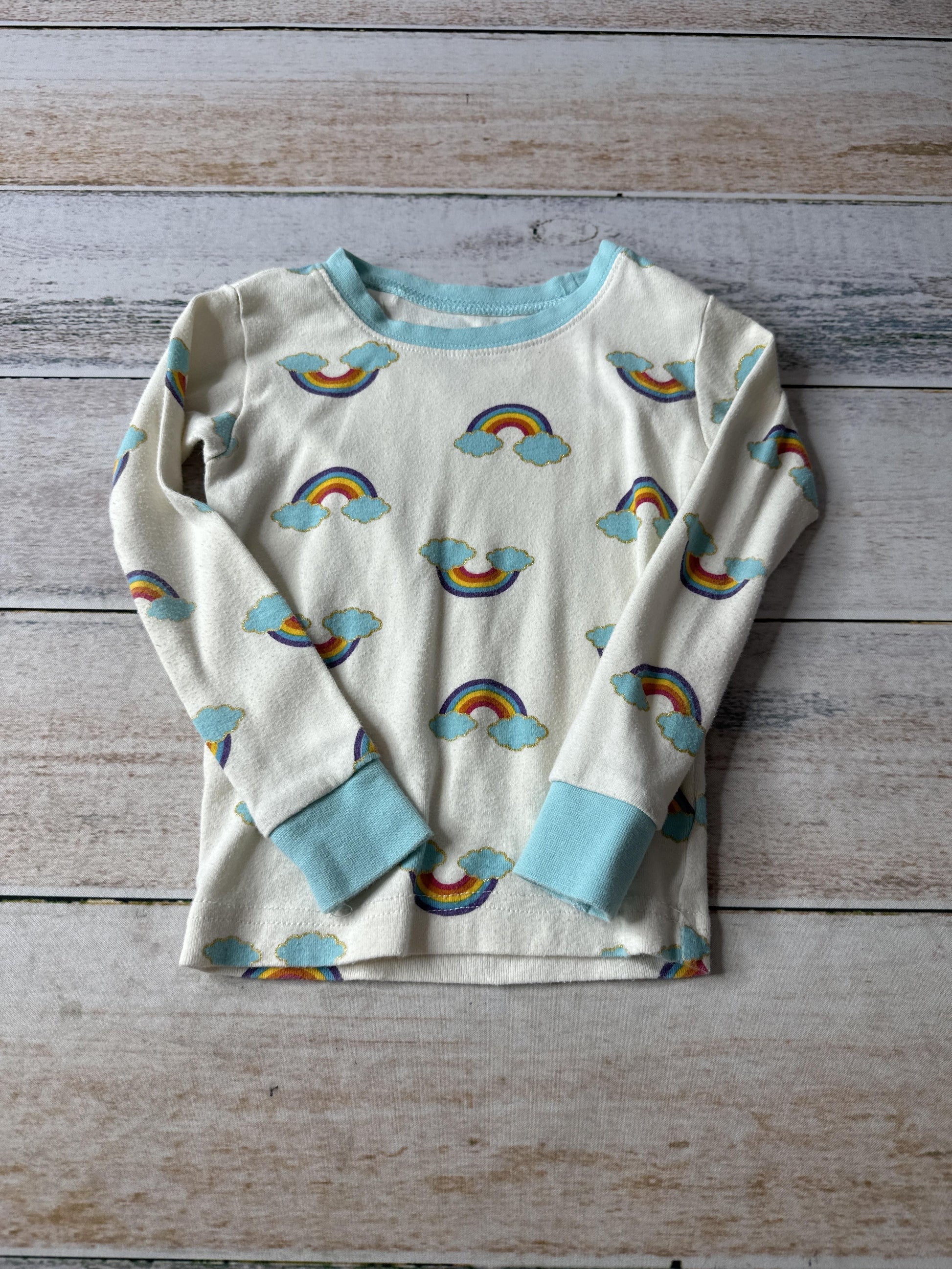 PL Baby Girls cream | Rainbow Pajamas Size: 2T cream | Rainbow