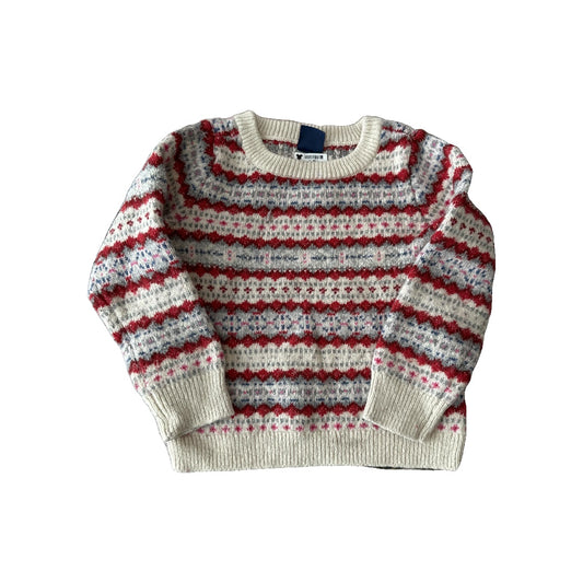 Gap Girls cream | Red | Blue Sweater Size: 3T cream | Red | Blue