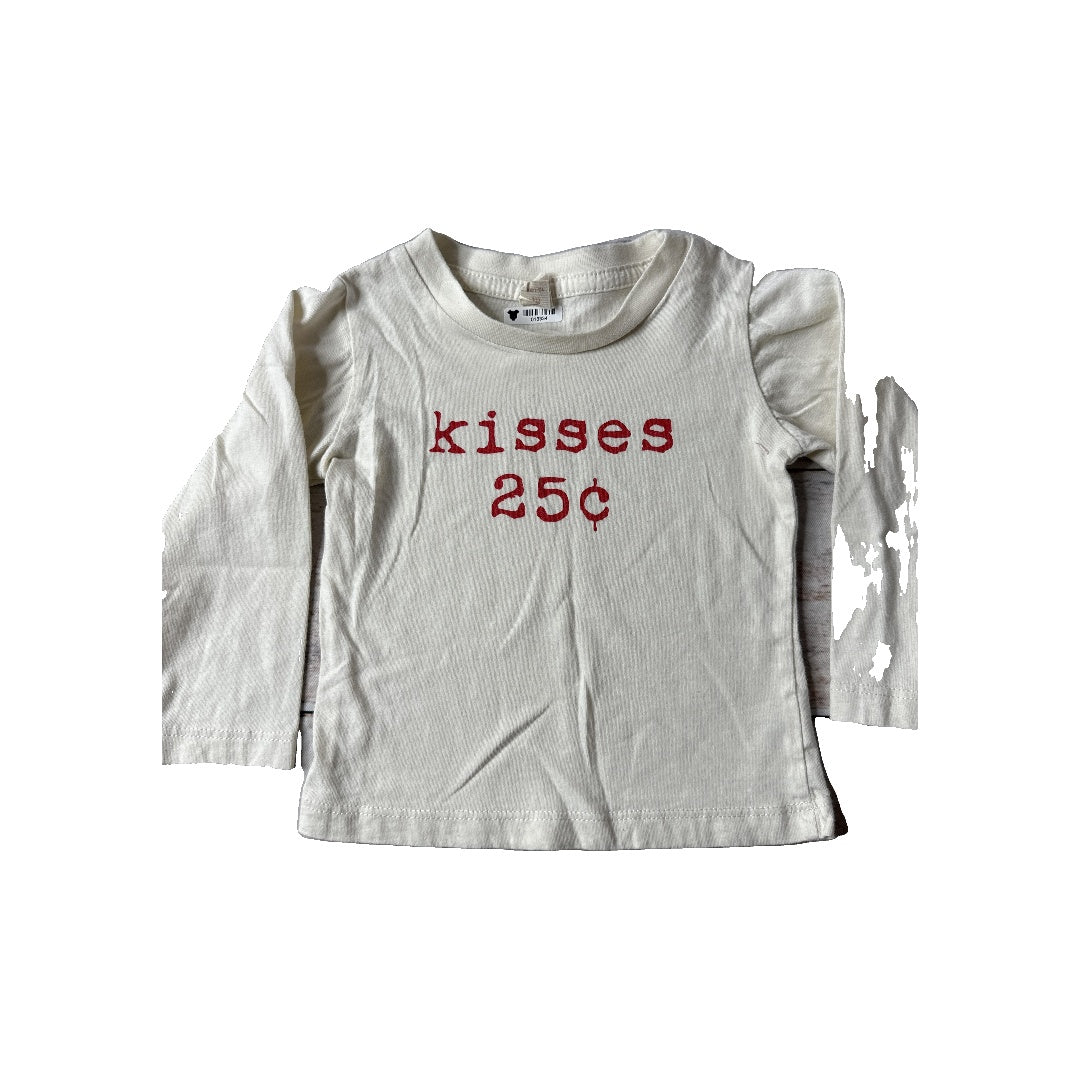 Tenth + Pine Unisex cream | Red | Text Long Sleeve T-Shirt Size: 12-18 months cream | Red | Text