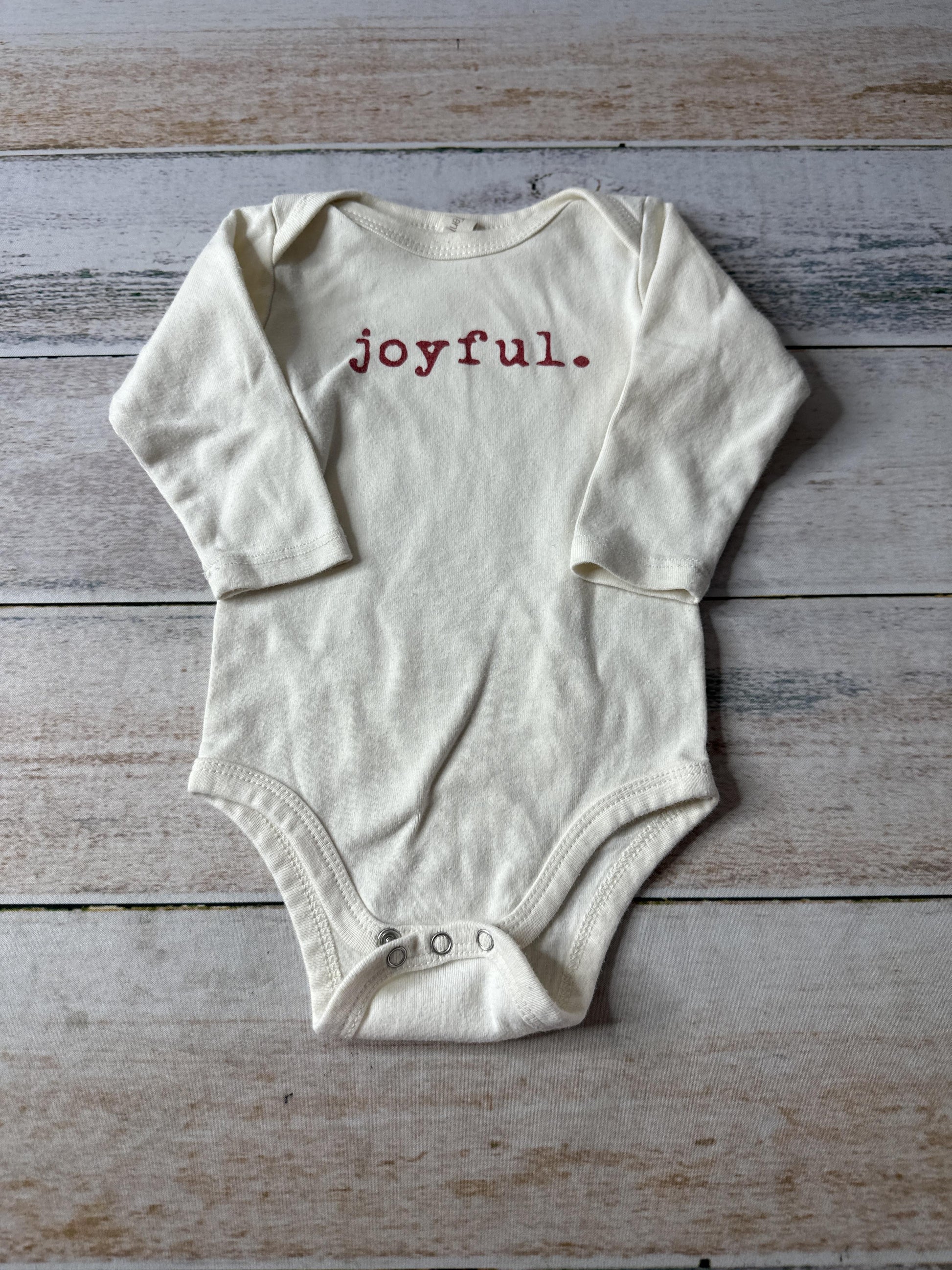 Tenth + Pine Unisex cream | Red | Text Onesie Size: 3-6 months cream | Red | Text