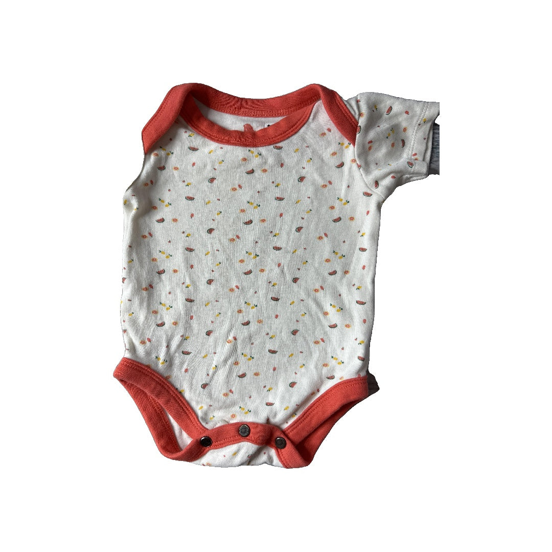 Finn + Emma Unisex cream | Red | Yellow Onesie Size: 0-3 months cream | Red | Yellow