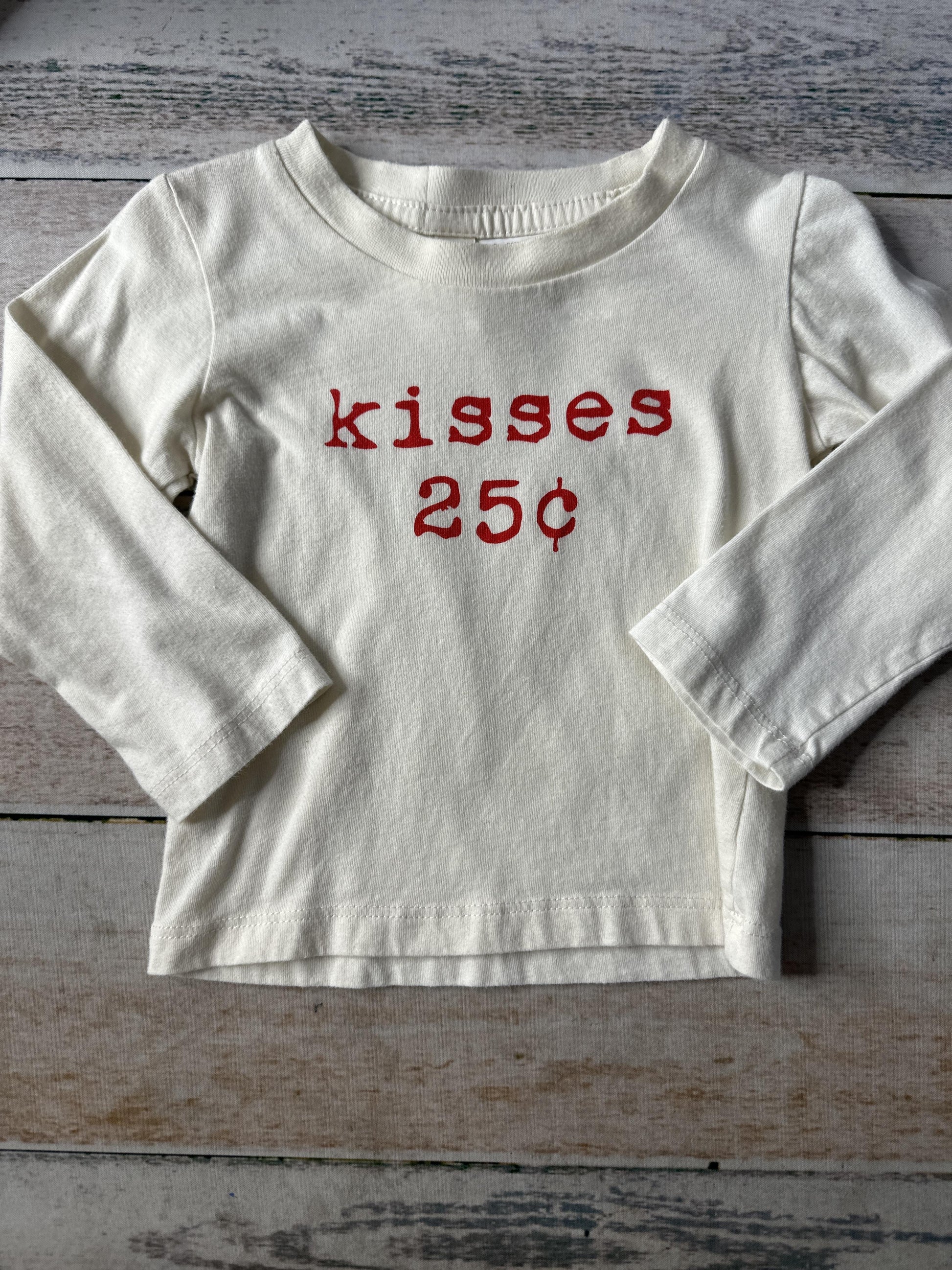 Tenth + Pine Unisex cream | Red Long Sleeve T-Shirt Size: 12-18 months cream | Red