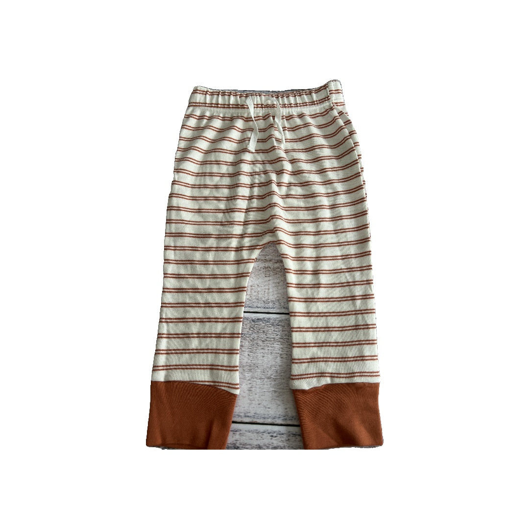 Mac and Moon Unisex cream | Rust | Stripe Pants Size: 24 months cream | Rust | Stripe