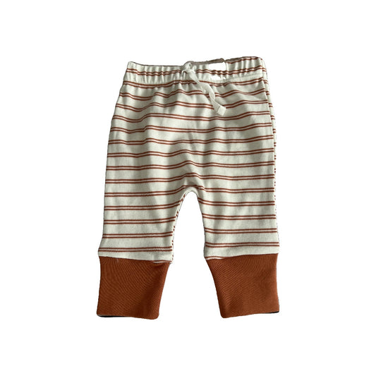 Mac and Moon Unisex cream | Rust | Stripe Pants Size: 6 months cream | Rust | Stripe