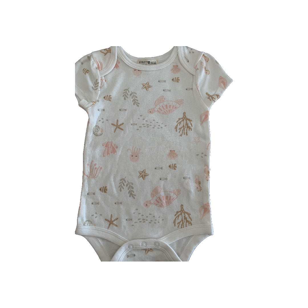 Rabbit Bear Girls cream | Sea Animals Onesie Size: 6-9 months cream | Sea Animals
