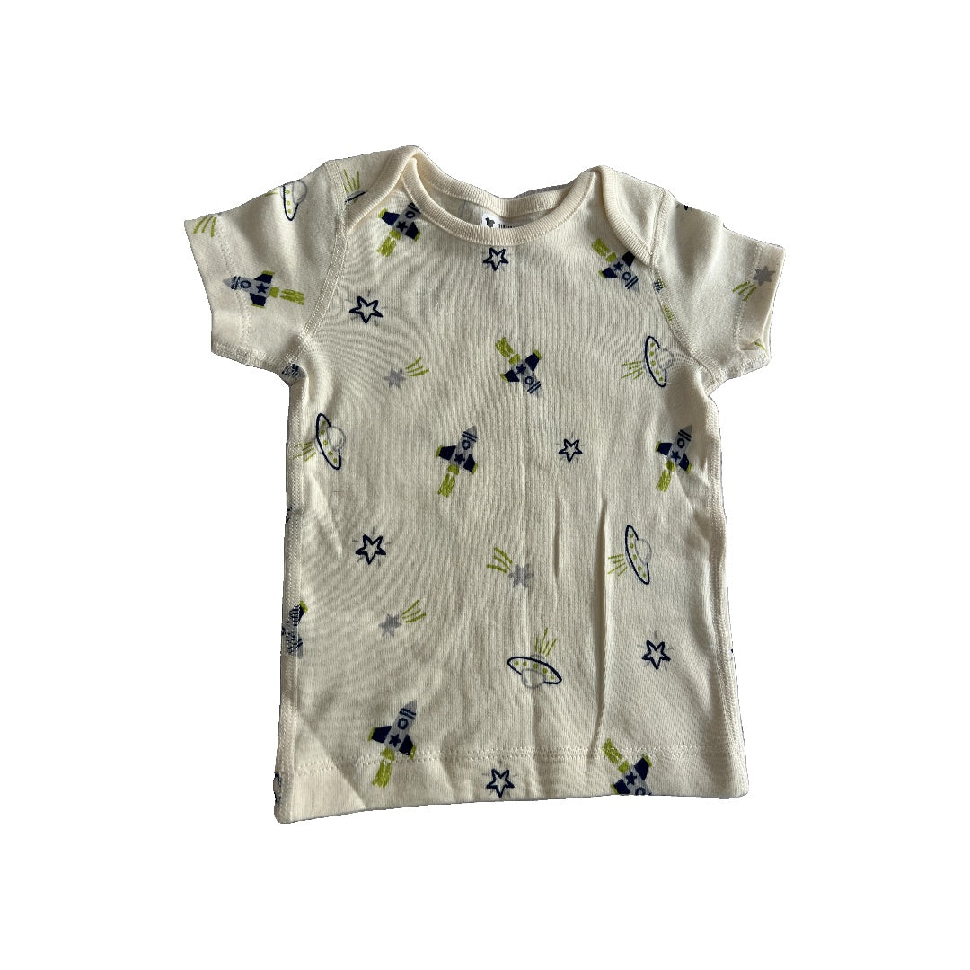 Moon and back Boys cream | Space T-Shirt Size: 12-18 months cream | Space