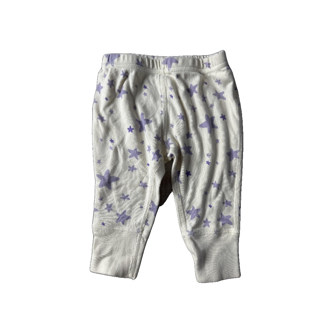 Hanna Andersson Girls cream | Stars | purple Pants Size: 3-6 months cream | Stars | purple