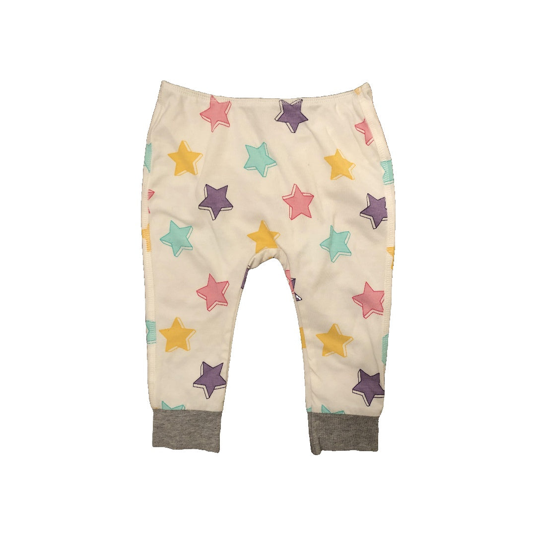 Monica + Andy Girls cream | Stars Pants Size: 9-12 Months cream | Stars