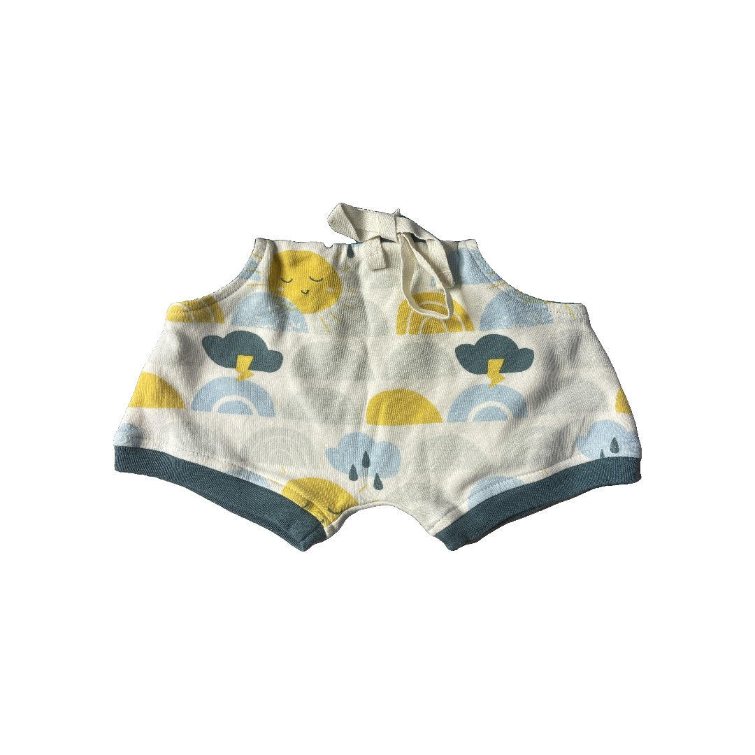 Cat & Dogma Unisex cream | Sun | Teal Shorts Size: 3-6 months cream | Sun | Teal