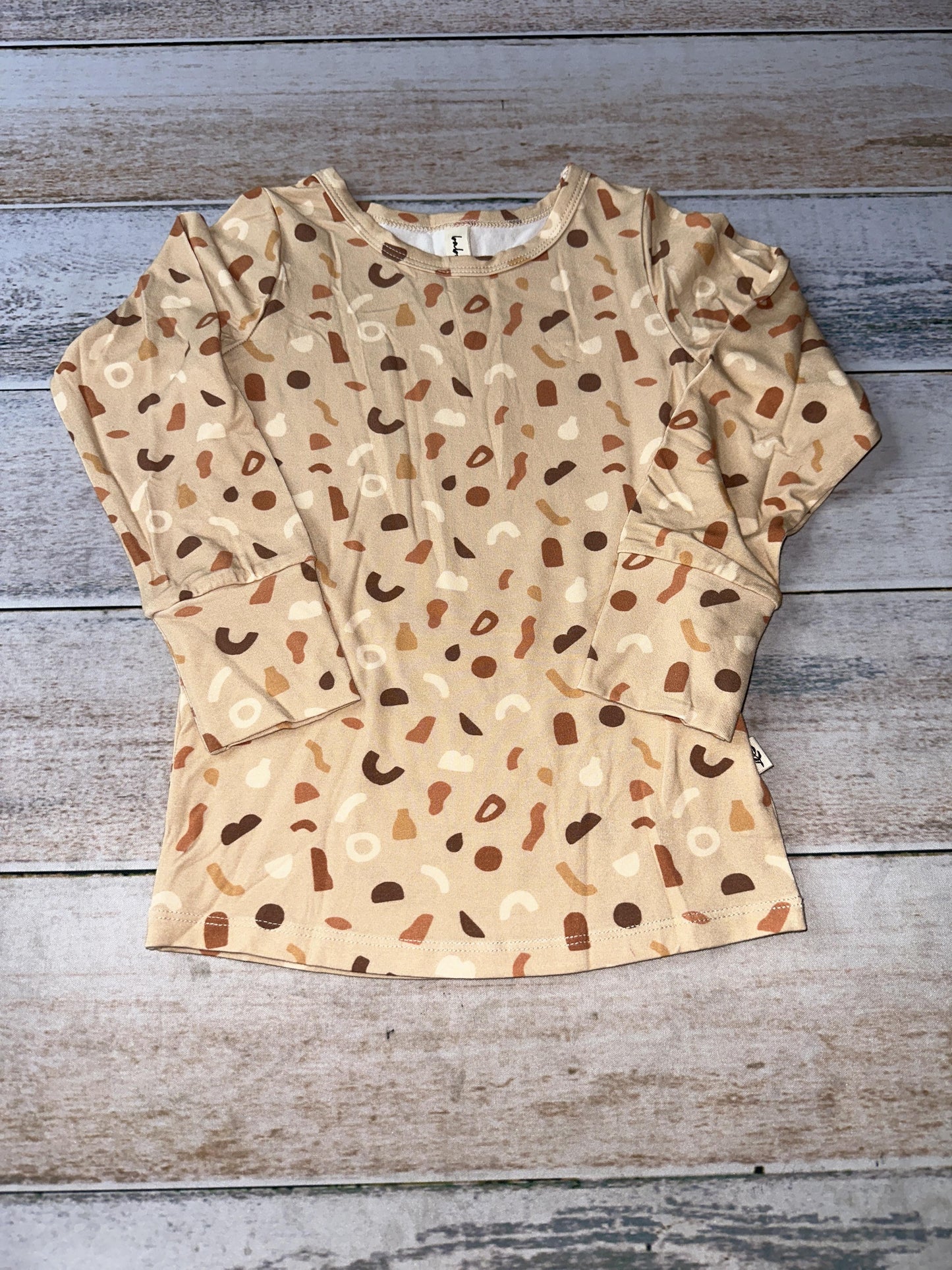 BabySprouts co Unisex cream | Tan | Brown Pajamas Size: 3T cream | Tan | Brown