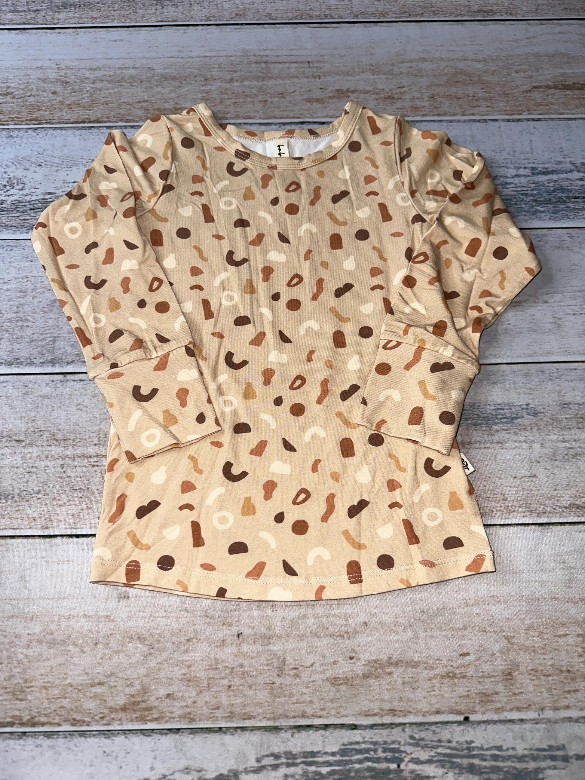 BabySprouts co Unisex cream | Tan | Brown Pajamas Size: 3T cream | Tan | Brown