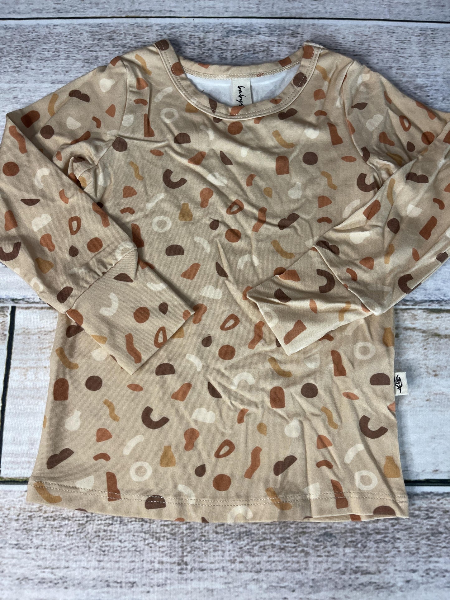 BabySprouts co Unisex cream | Tan | Brown Pajamas Size: 18-24 months cream | Tan | Brown