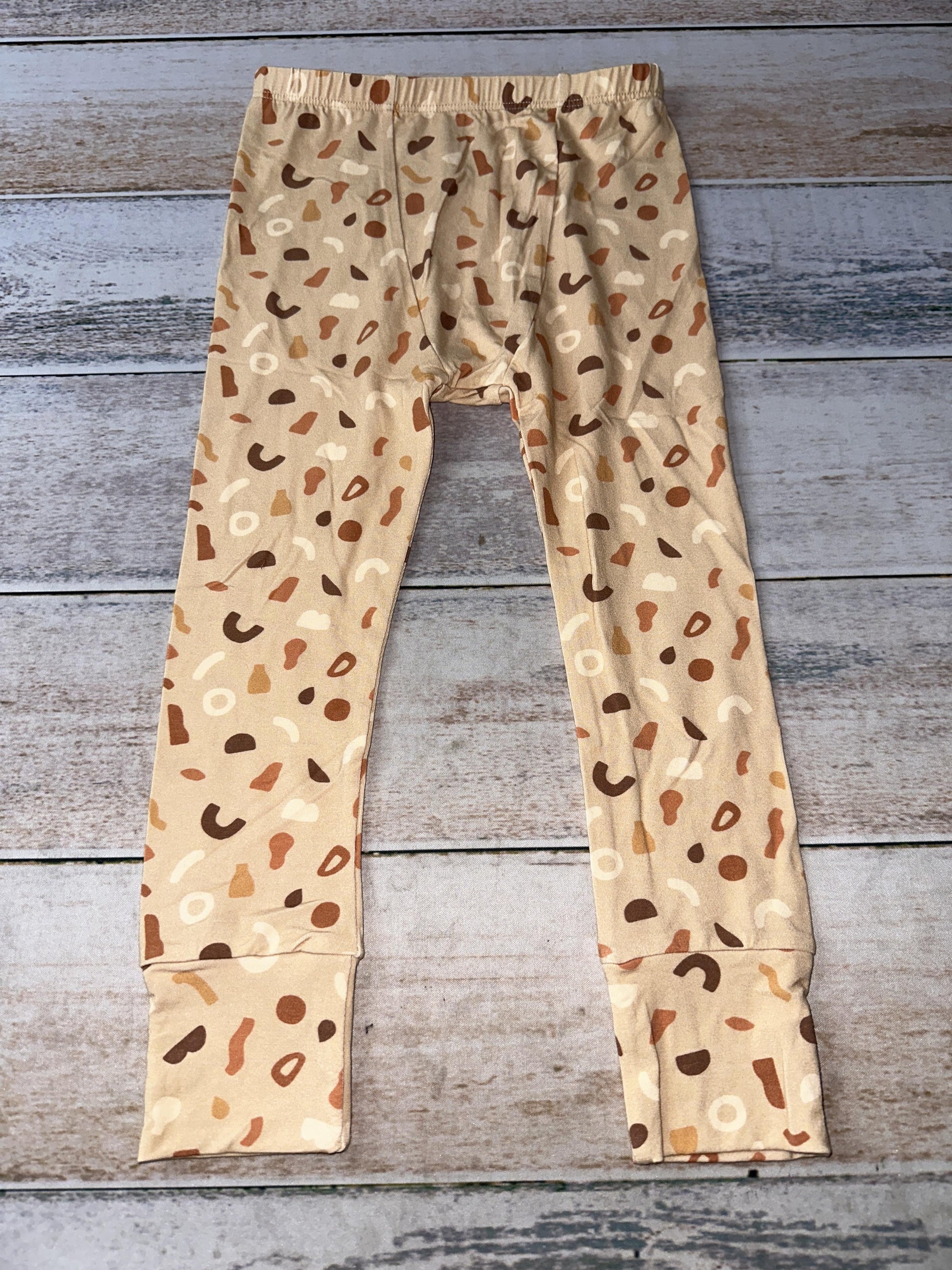 BabySprouts co Unisex cream | Tan | Brown Pajamas Size: 3T cream | Tan | Brown