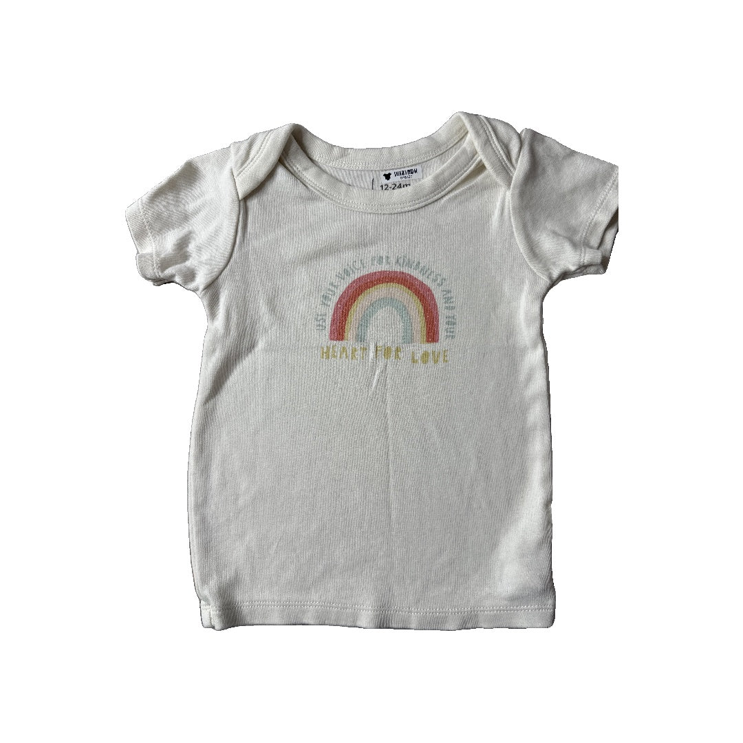 Finn + Emma Girls cream | Text | Rainbow T-Shirt Size: 12-18 months cream | Text | Rainbow