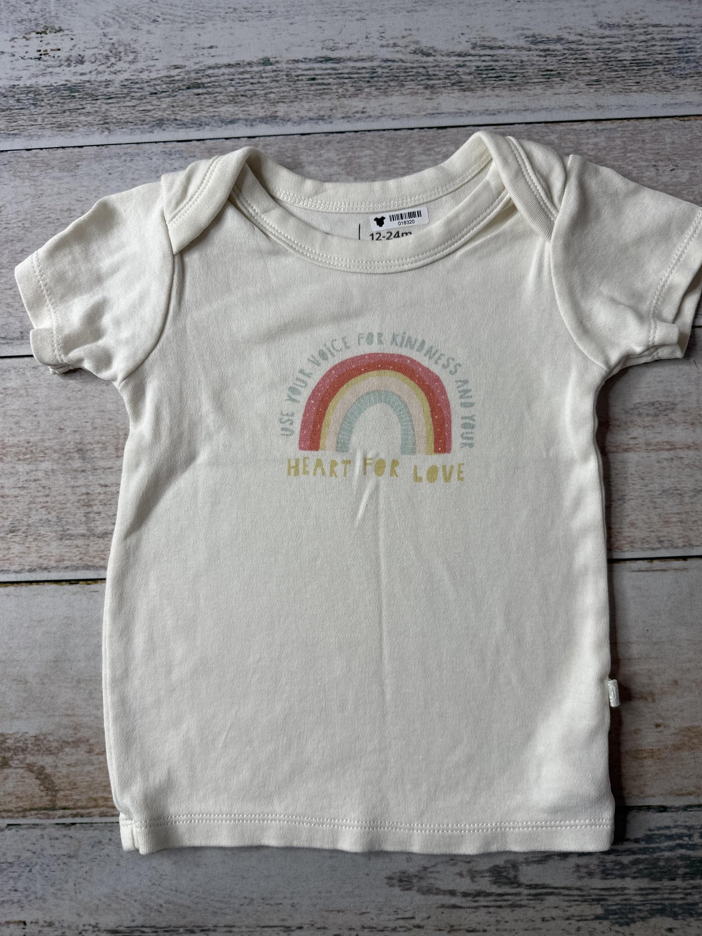 Finn + Emma Girls cream | Text | Rainbow T-Shirt Size: 12-18 months cream | Text | Rainbow