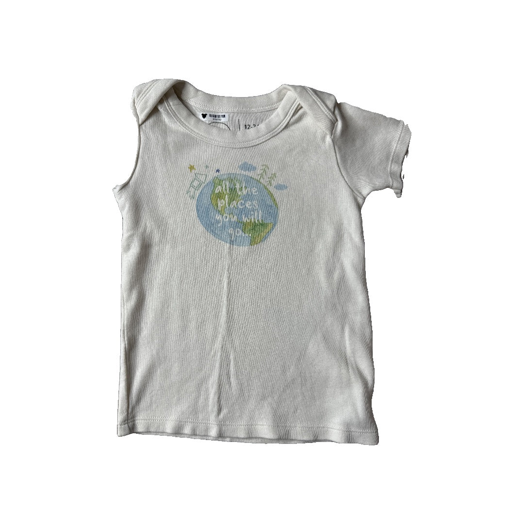 Finn + Emma Unisex cream | Text T-Shirt Size: 12-18 months cream | Text