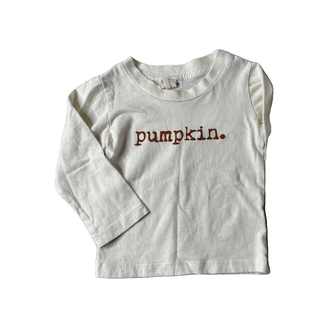 Tenth + Pine Unisex cream | Text Long Sleeve Shirt Size: 12-18 months cream | Text