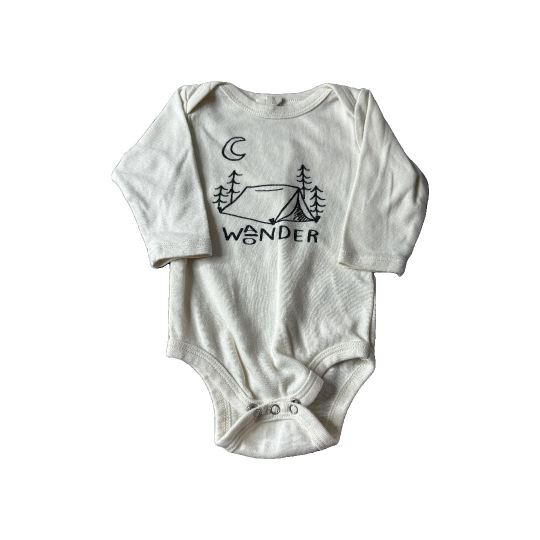 Tenth + Pine Unisex cream | Text Onesie Size: 3-6 months cream | Text