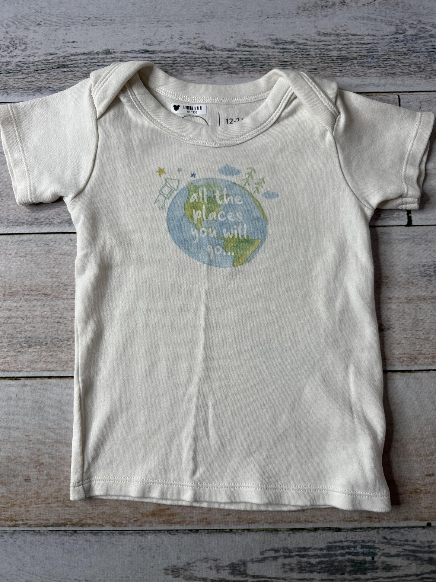 Finn + Emma Unisex cream | Text T-Shirt Size: 12-18 months cream | Text